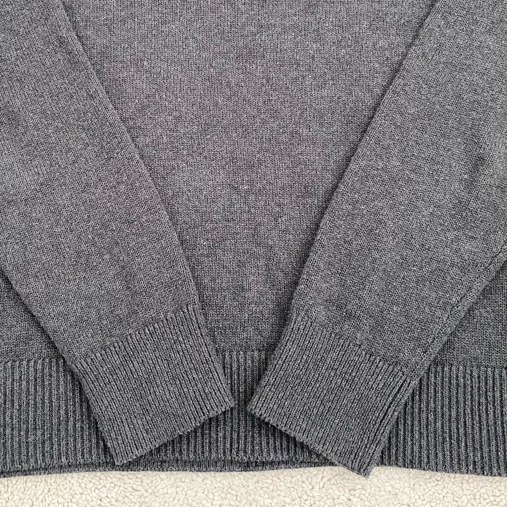 Sold Quince Organic Cotton Charcoal Grey Mock Neck Sweater Small - Picture 15 of 16